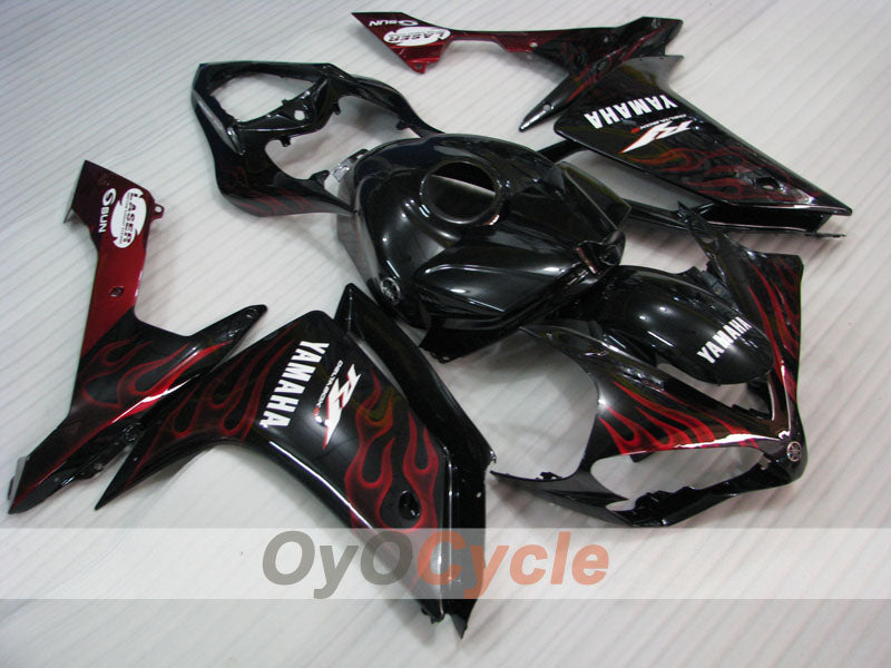 Verkleidungssatz für 07-08 YZF-R1 - Rot, Schwarz - Flamme #OYO87900860 Hauptbild