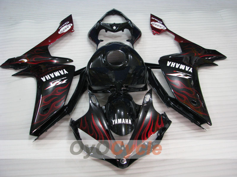 Verkleidungssatz für 07-08 YZF-R1 - Rot, Schwarz - Flamme #OYO87900860 Zweitbild