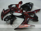 Verkleidungssatz für Einspritzung für 05 YZF-R6 - Rot, Schwarz - Flammen #OYO87902638