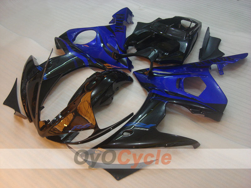 Verkleidungssatz für Einspritzung für 05 YZF-R6 - Blau, Schwarz - Flamme #OYO87902629