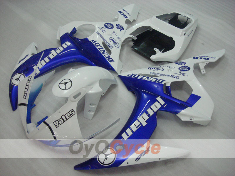 Verkleidungssatz für Einspritzung für 05 YZF-R6 - Blau, Weiß - DUNLOP, Jordan #OYO87902627 Hauptbild