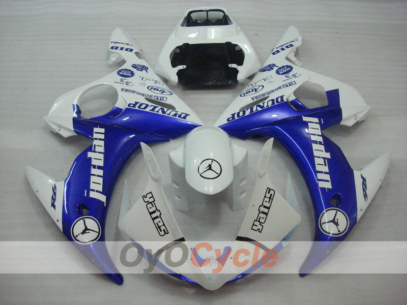 Verkleidungssatz für Einspritzung für 05 YZF-R6 - Blau, Weiß - DUNLOP, Jordan #OYO87902627