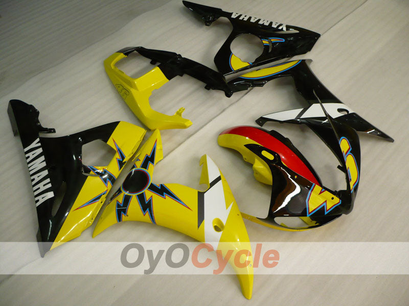 Verkleidungssatz für Einspritzung für 05 YZF-R6 - Gelb, Schwarz - Werksdesign #OYO87902633