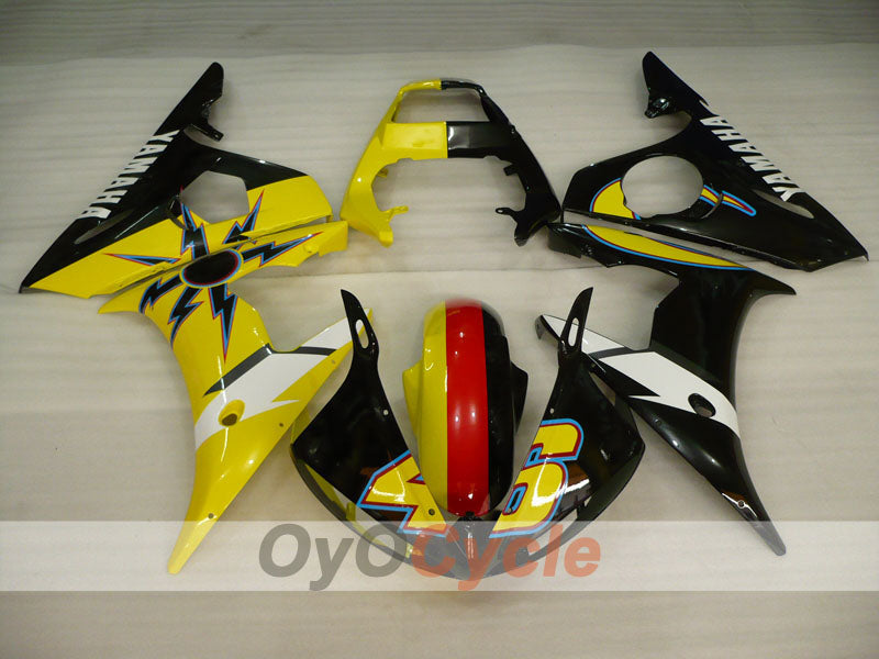 Verkleidungssatz für Einspritzung für 05 YZF-R6 - Gelb, Schwarz - Werksdesign #OYO87902633