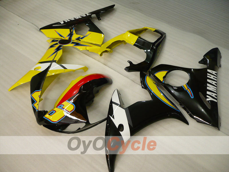 Verkleidungssatz für Einspritzung für 05 YZF-R6 - Gelb, Schwarz - Werksdesign #OYO87902633