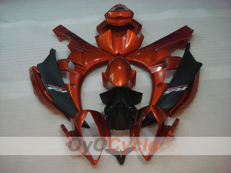 Einspritzverkleidungs-Kit für YZF-R6 06-07 - Orange, Schwarz, Matt - Werksdesign #OYO87900945