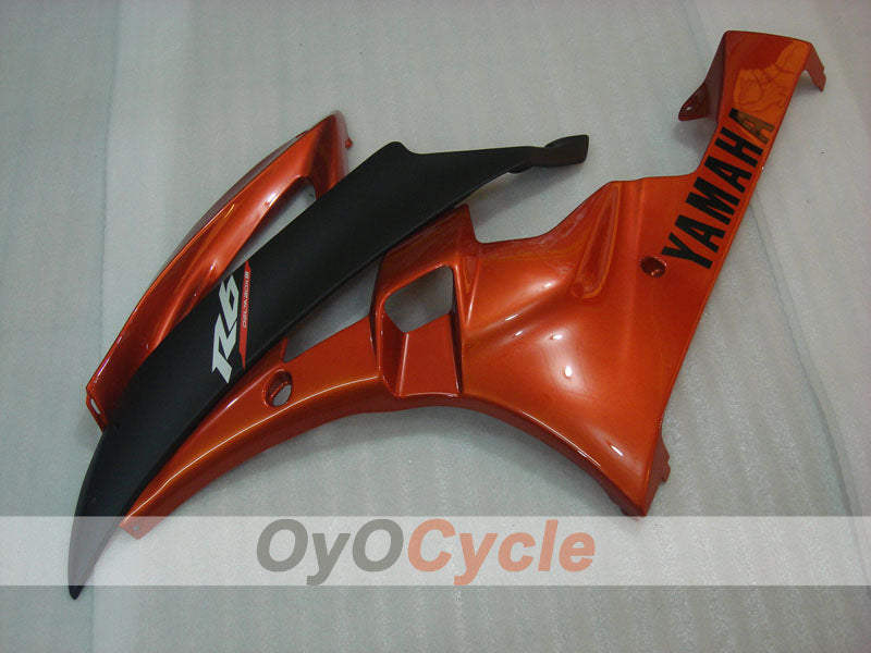 Einspritzverkleidungs-Kit für YZF-R6 06-07 - Orange, Schwarz, Matt - Werksdesign #OYO87900945