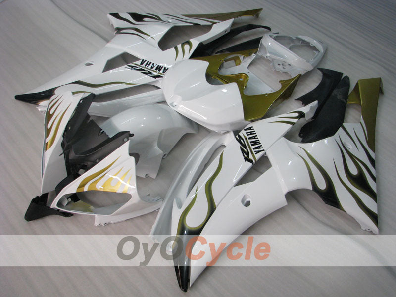 Einspritz-Verkleidungskit für 08-16 YZF-R6 - Grün, Weiß - Flamme #OYO87900963 Hauptbild