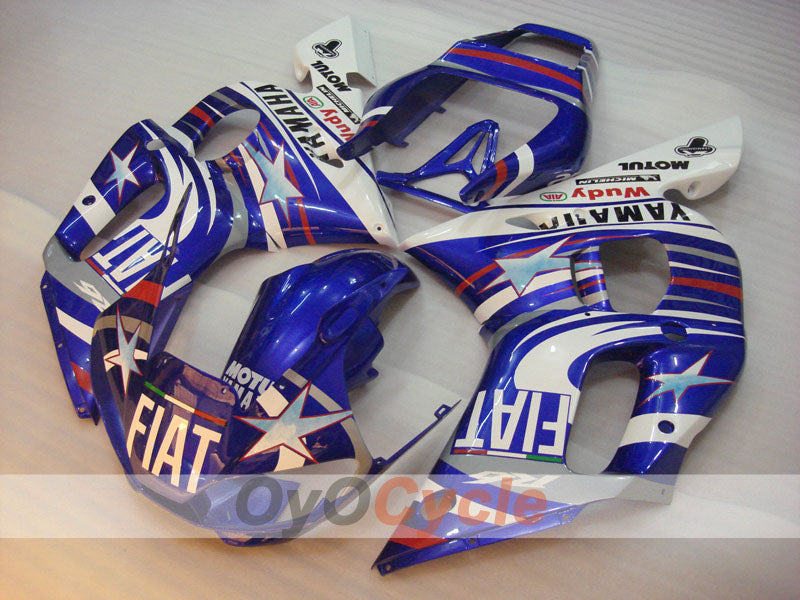 Verkleidungssatz für Einspritzer für YZF-R6 98-02 - Blau, Weiß - FIAT, MOTUL #OYO87900987