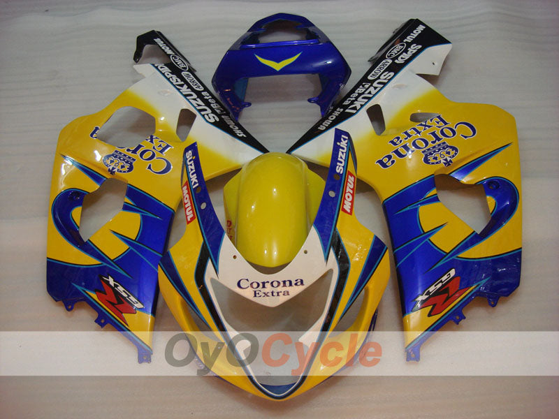 Einspritzverkleidungs-Kit für 04-05 GSXR600 - Gelb, Blau - Corona, MOTUL #OYO87901161