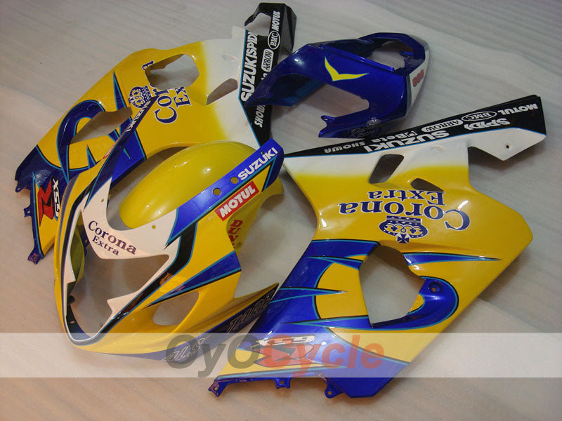 Einspritzverkleidungs-Kit für 04-05 GSXR600 - Gelb, Blau - Corona, MOTUL #OYO87901161