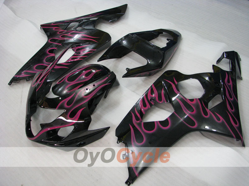Verkleidungssatz für Einspritzmodelle 04-05 GSX R750 - Schwarz, Pink - Flamme #OYO87901253 Zweitbild