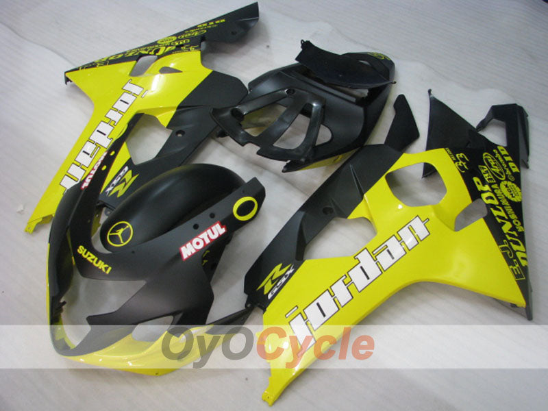 Einspritz-Verkleidungssatz für 04-05 GSXR600 - Gelb, Schwarz, Matt - DUNLOP, Jordan, MOTUL #OYO87901197