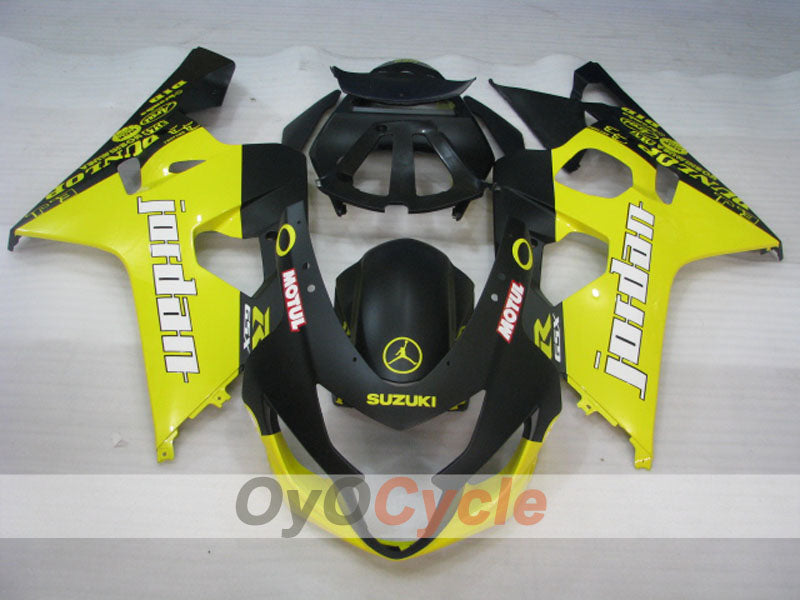 Einspritz-Verkleidungssatz für 04-05 GSXR600 - Gelb, Schwarz, Matt - DUNLOP, Jordan, MOTUL #OYO87901197