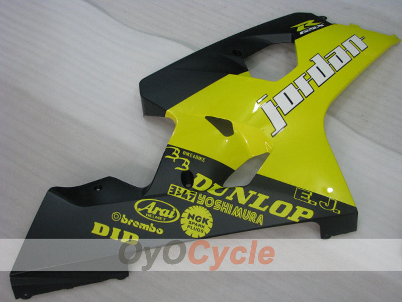 Einspritz-Verkleidungssatz für 04-05 GSXR600 - Gelb, Schwarz, Matt - DUNLOP, Jordan, MOTUL #OYO87901197