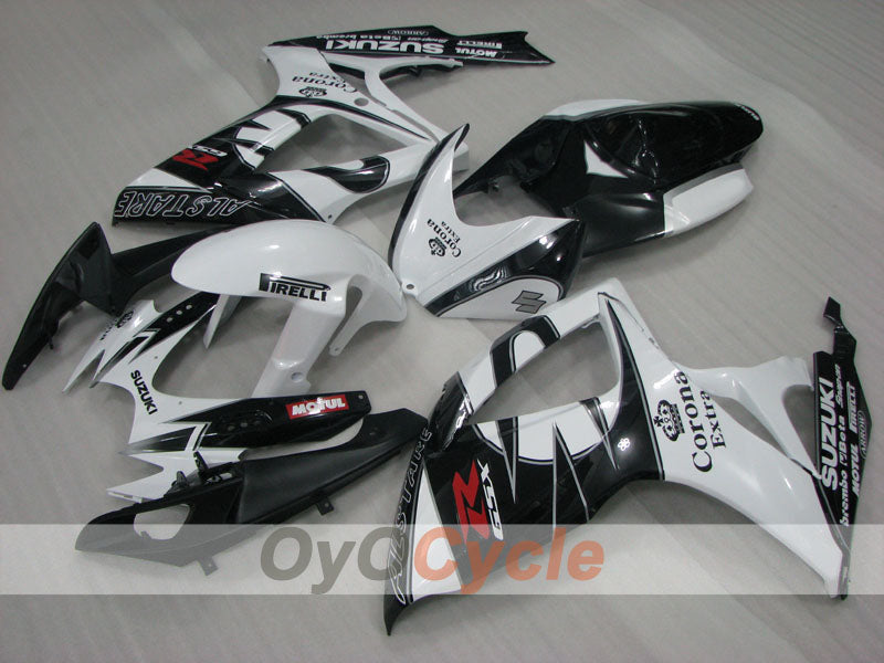Einspritzverkleidungssatz für GSX R600 06-07 - Weiß, Schwarz - Corona, MOTUL #OYO87901434