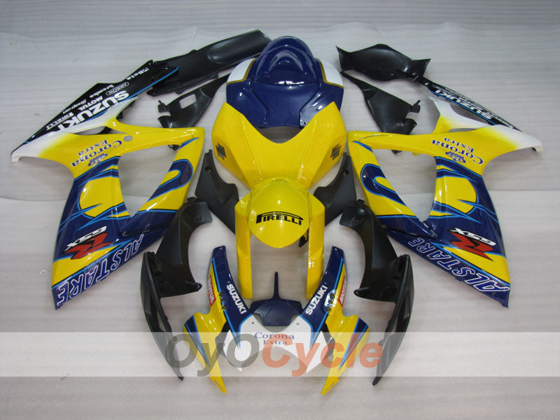Einspritzverkleidungssatz für GSX R600 06-07 - Gelb, Blau - Corona, MOTUL #OYO87901435