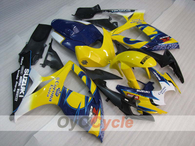 Einspritzverkleidungssatz für GSX R600 06-07 - Gelb, Blau - Corona, MOTUL #OYO87901435