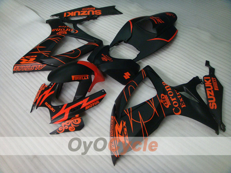 Einspritzverkleidungssatz für GSX R600 06-07 - Orange, Schwarz, Matt - Corona, MOTUL #OYO87901436