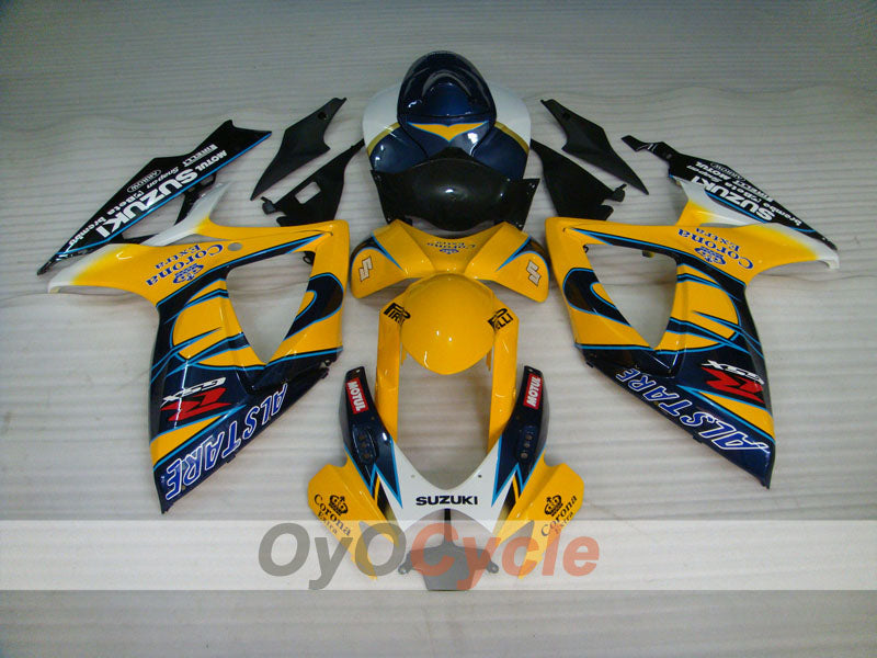 Einspritzverkleidungssatz für GSX R600 06-07 - Gelb, Schwarz - Corona, MOTUL #OYO87901437