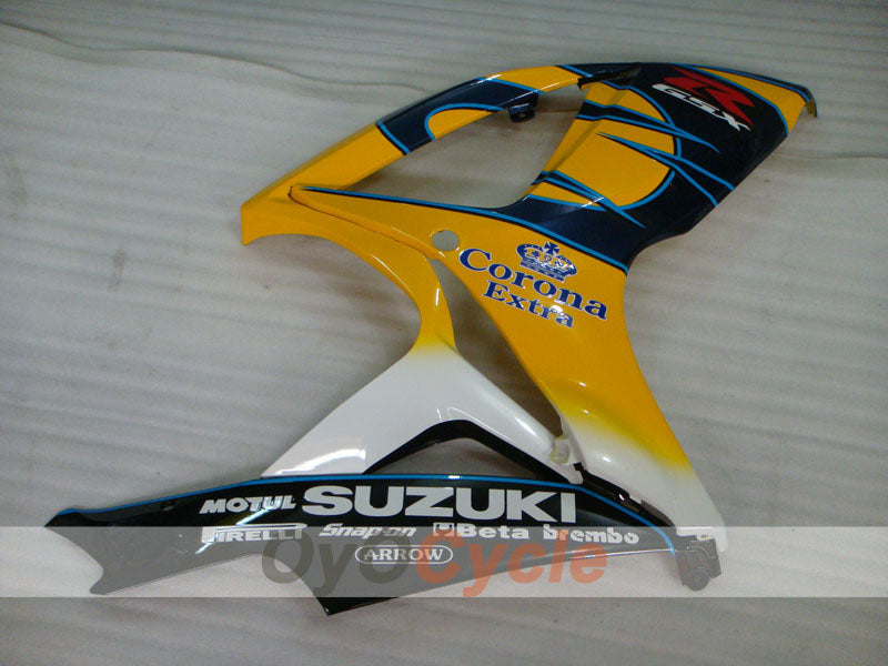 Einspritzverkleidungssatz für GSX R600 06-07 - Gelb, Schwarz - Corona, MOTUL #OYO87901437