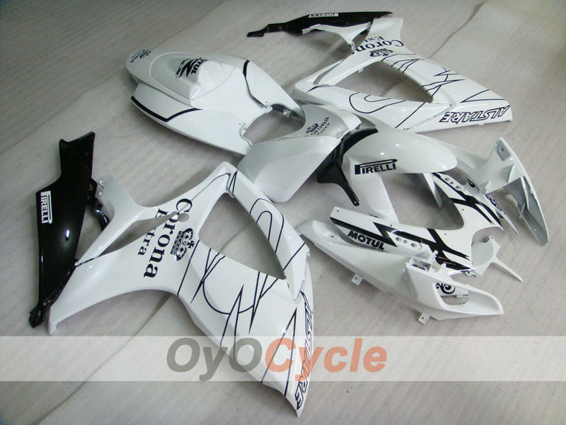 Einspritzverkleidungssatz für GSX R600 06-07 - Weiß, Schwarz - Corona, MOTUL #OYO87901438