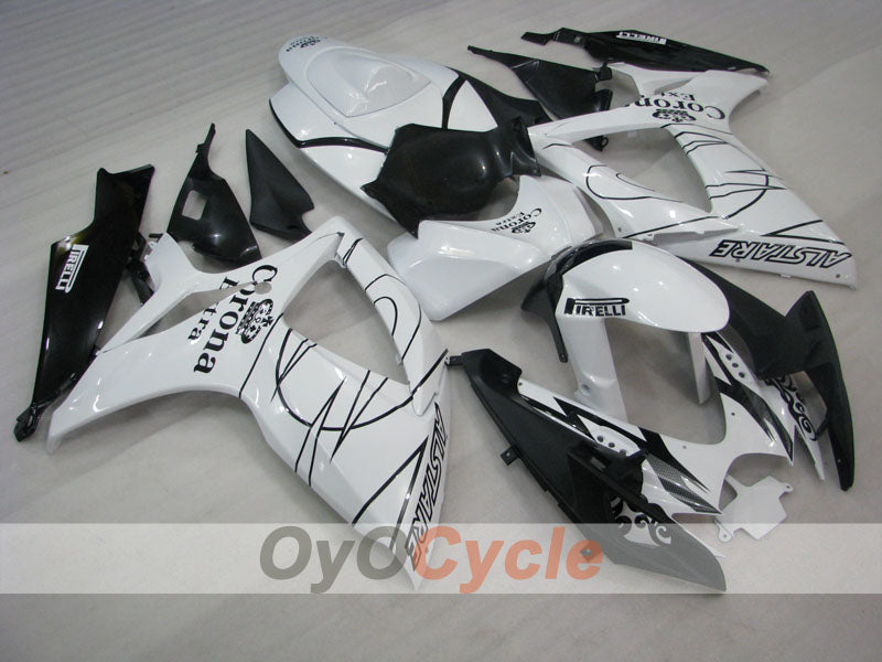 Einspritzverkleidungssatz für GSX R600 06-07 - Weiß, Schwarz - Corona #OYO87901441