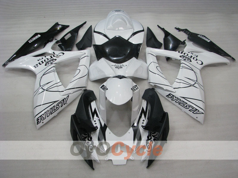 Einspritzverkleidungssatz für GSX R600 06-07 - Weiß, Schwarz - Corona #OYO87901441