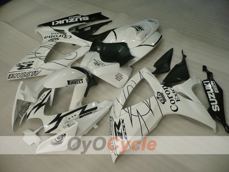 Einspritzverkleidungssatz für GSX R600 06-07 - Weiß, Schwarz - Corona #OYO87901443