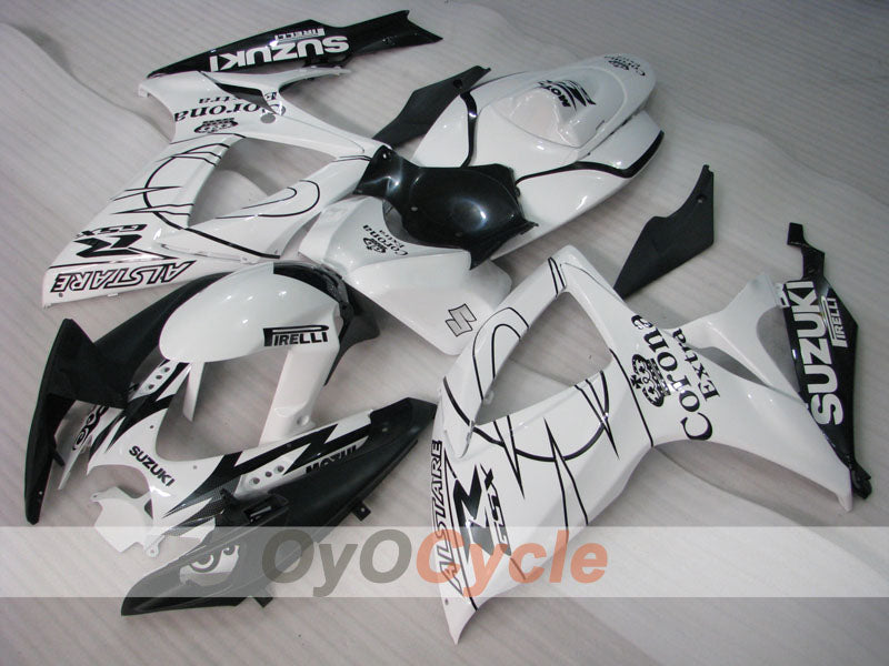 Verkleidungssatz für Einspritzmodelle 06-07 GSX R600 - Weiß, Schwarz - Corona #OYO87901446 Zweitbild