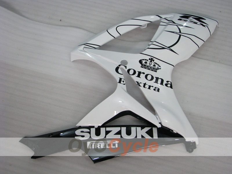 Verkleidungssatz für Einspritzmodelle 06-07 GSX R600 - Weiß, Schwarz - Corona #OYO87901446