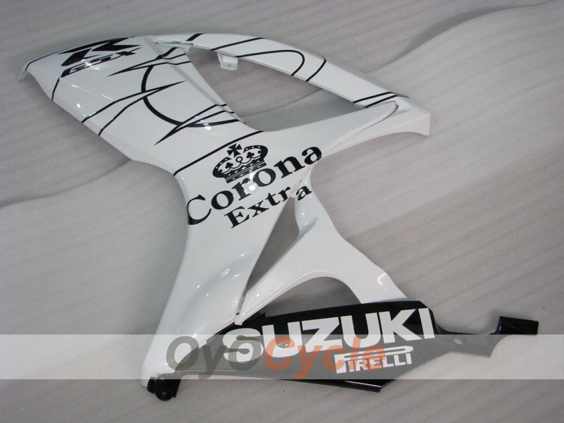 Verkleidungssatz für Einspritzmodelle 06-07 GSX R600 - Weiß, Schwarz - Corona #OYO87901446