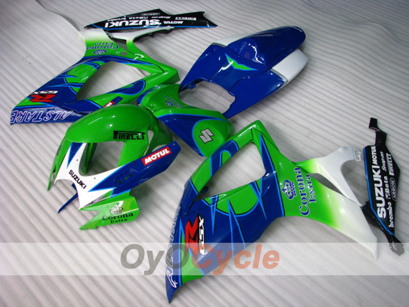 Verkleidungssatz für Einspritzmodelle 06-07 GSX R600 - Grün, Blau - Corona #OYO87901453