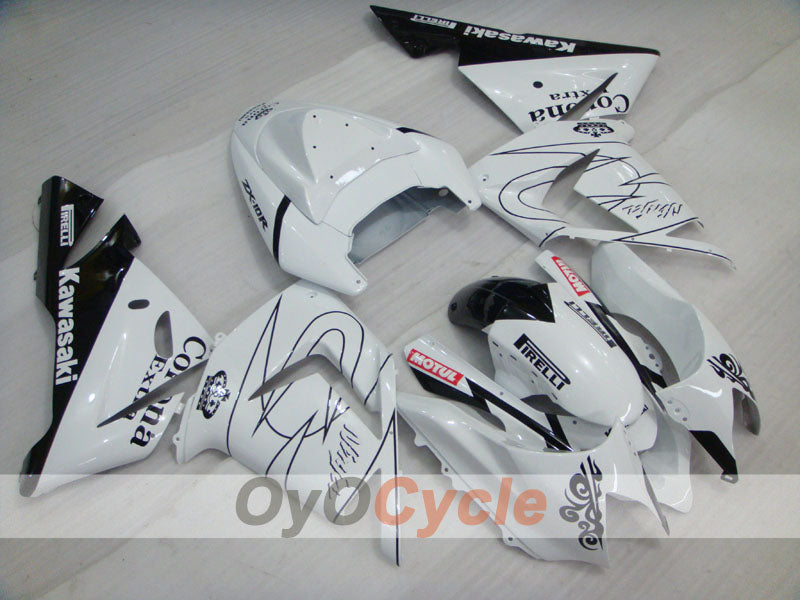 Verkleidungssatz für Einspritzanlage für 04-05 NINJA ZX-10R - Weiß, Schwarz - Corona #OYO87901494 Hauptbild