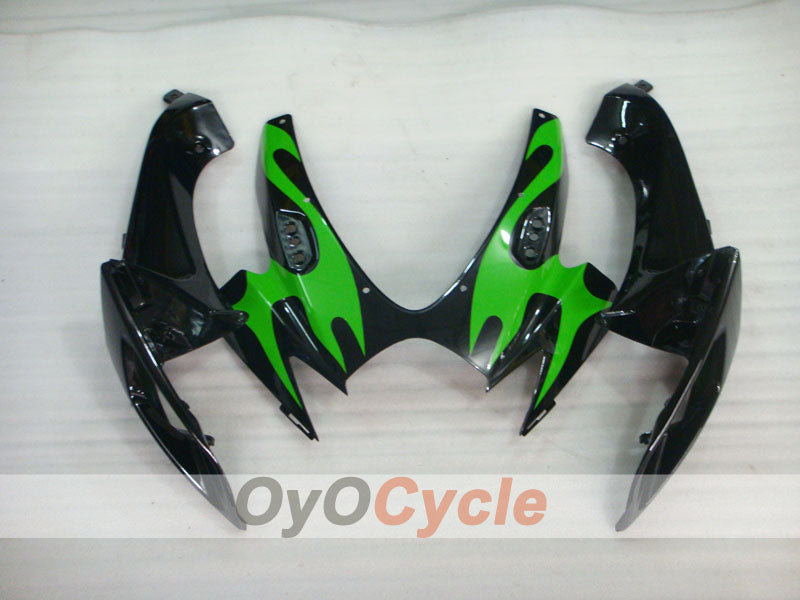 Spritzguss-Verkleidungssatz für GSX R600 06-07 - Grün, Schwarz - Flame #OYO87901500