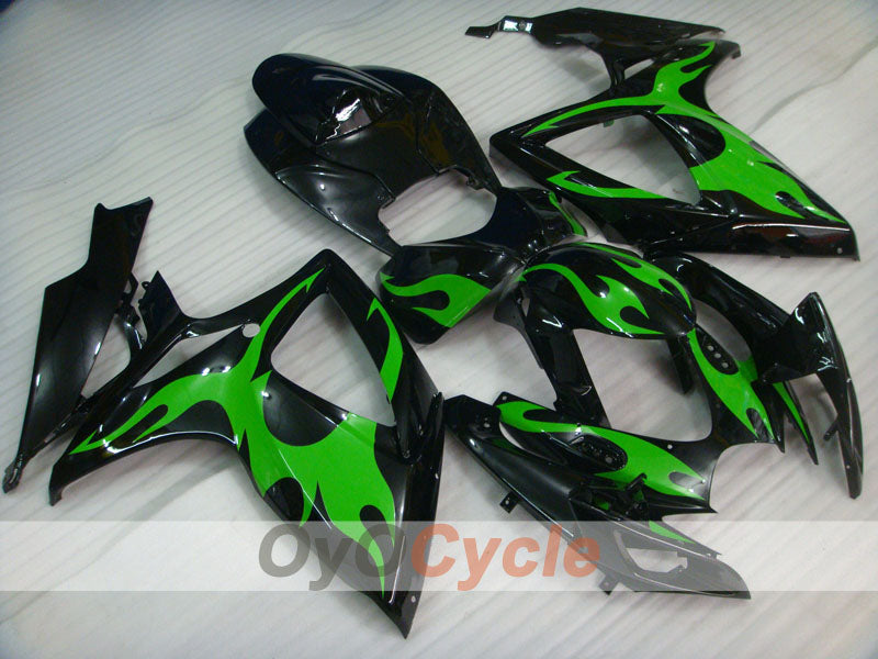 Einspritzverkleidungskit für 06-07 GSX R750 - Grün, Schwarz - Flame #OYO87901293 Zweitbild