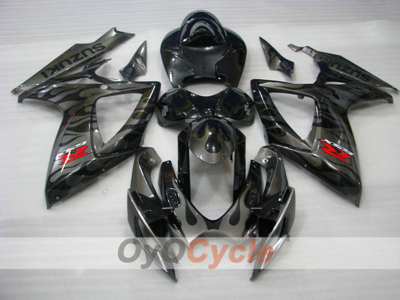 Einspritzverkleidungskit für 06-07 GSX R750 - Schwarz, Silber - Flame #OYO87901297 Zweitbild
