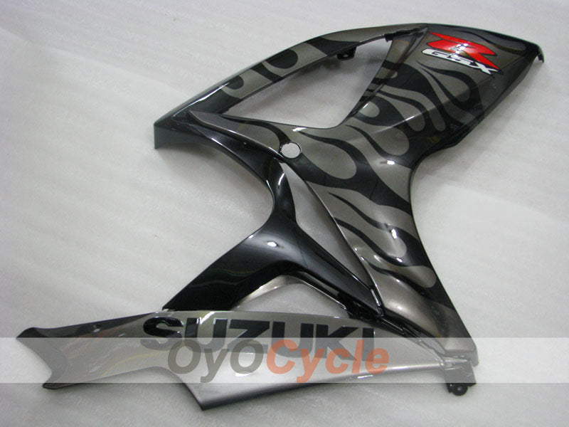 Spritzguss-Verkleidungssatz für GSX R600 06-07 - Schwarz, Silber - Flame #OYO87901502