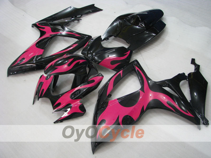 Spritzguss-Verkleidungssatz für GSX R600 06-07 - Rot, Schwarz - Flame #OYO87901503