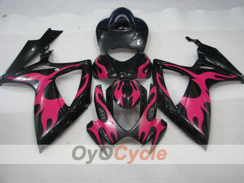 Spritzguss-Verkleidungssatz für GSX R600 06-07 - Rot, Schwarz - Flame #OYO87901503