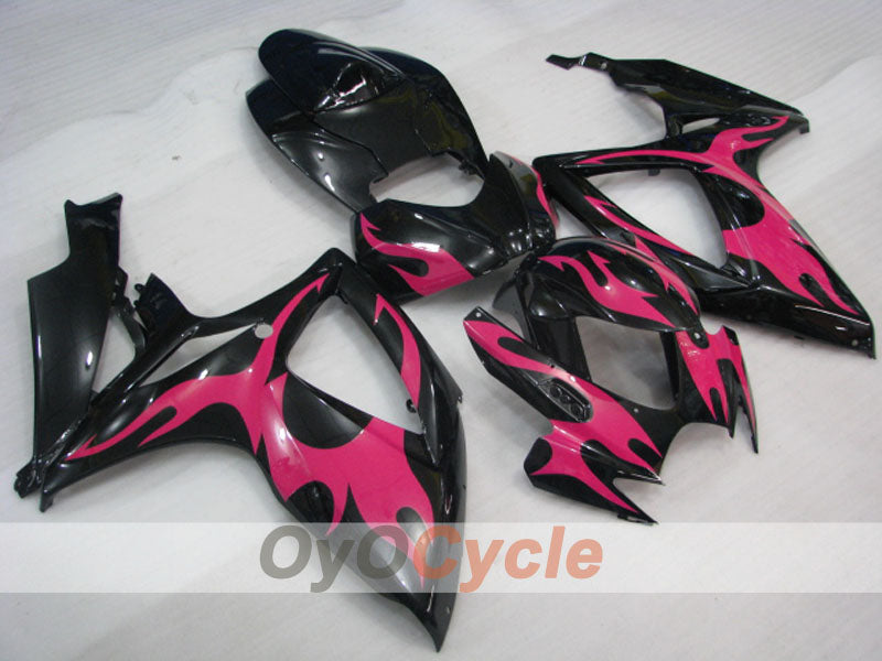 Spritzguss-Verkleidungssatz für GSX R600 06-07 - Rot, Schwarz - Flame #OYO87901503