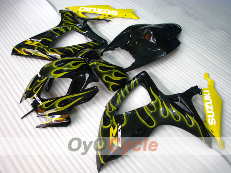 Spritzguss-Verkleidungssatz für GSX R600 06-07 - Gelb, Schwarz - Flame #OYO87901504