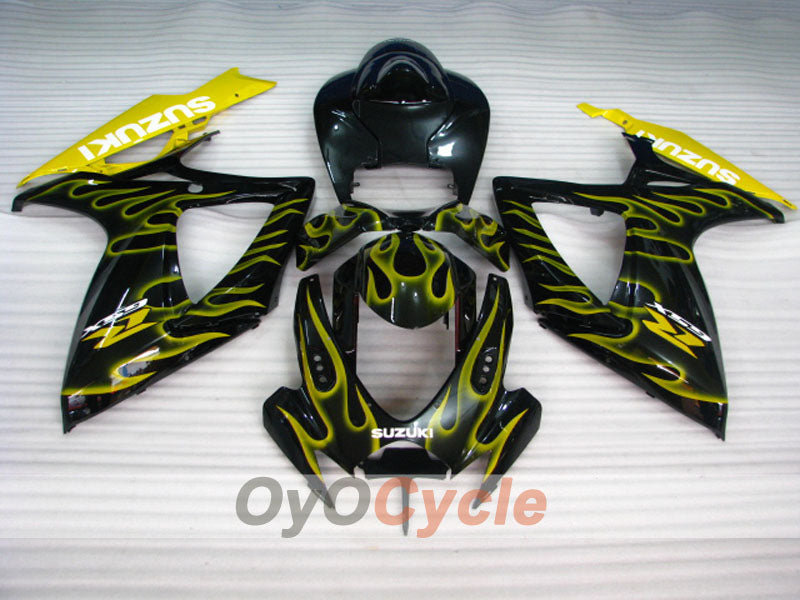 Spritzguss-Verkleidungssatz für GSX R600 06-07 - Gelb, Schwarz - Flame #OYO87901504
