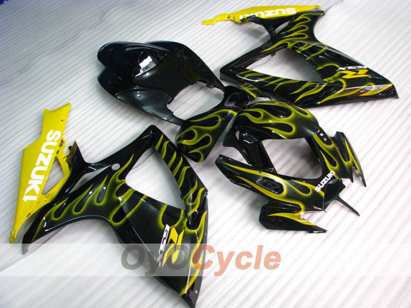 Spritzguss-Verkleidungssatz für GSX R600 06-07 - Gelb, Schwarz - Flame #OYO87901504