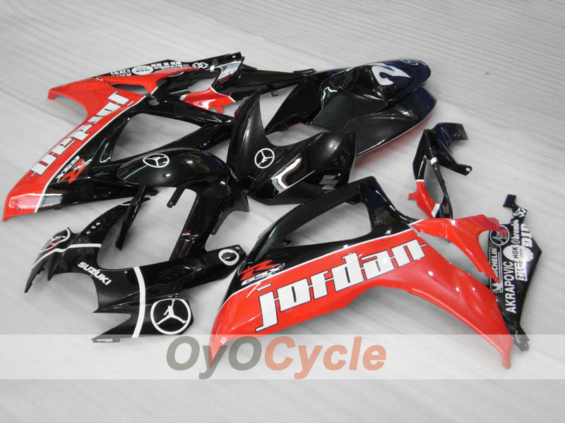 Spritzguss-Verkleidungssatz für GSX R600 06-07 - Rot, Schwarz - Jordan #OYO87901505