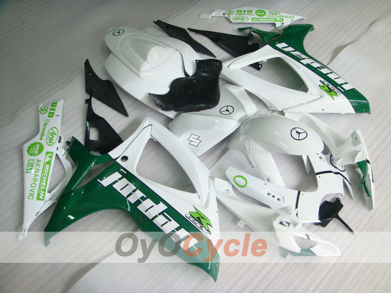 Spritzguss-Verkleidungssatz für GSX R600 06-07 - Grün, Weiß - Jordan #OYO87901508
