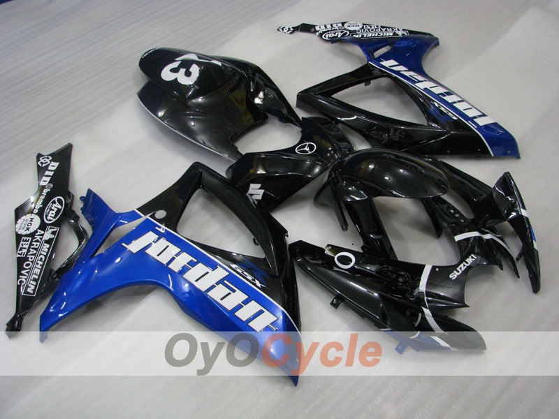 Spritzguss-Verkleidungssatz für GSX R600 06-07 - Blau, Schwarz - Jordan #OYO87901509