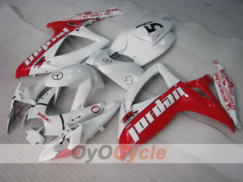 Einspritzverkleidungskit für 06-07 GSX R750 - Rot, Weiß - Jordan #OYO87901305 Hauptbild