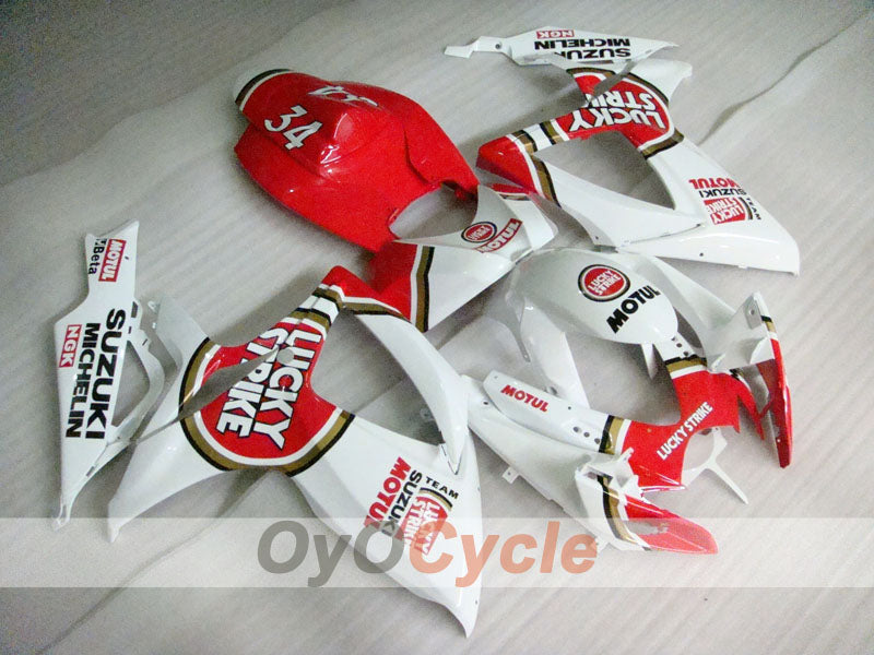 Einspritzverkleidungssatz für GSX R750 06-07 - Rot, Weiß - Lucky Strike #OYO87901307 Hauptbild