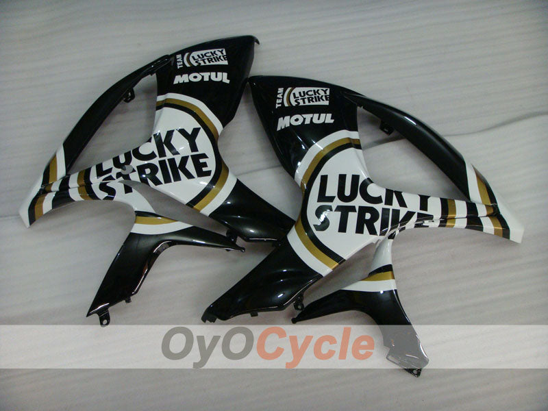 Einspritzverkleidungssatz für 06-07 GSX R600 - Weiß, Schwarz - Lucky Strike, MICHELIN, MOTUL #OYO87901515